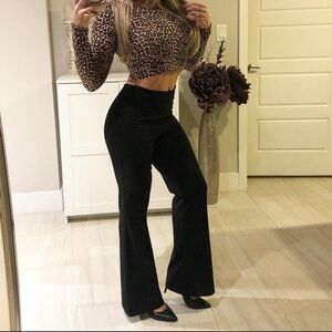 Black high waisted flare pants large NWT Love Tree